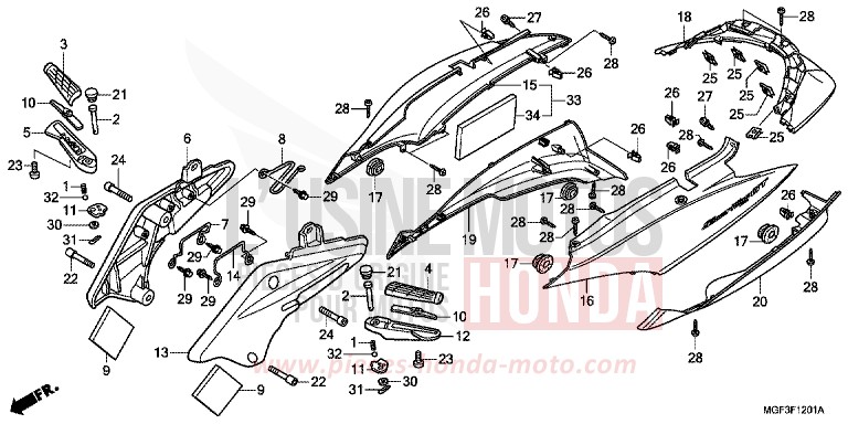 HOUSSE DE CARROSSERIE (FJS600A9-2KO/FJS600AB/DB) de SILVER WING SWORD SILVER METALLIC (NHA95) de 2011